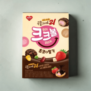 구워만든 곡물그대로21 크크볼 크런치 크리스피볼 초코&딸기, 150g, 1개