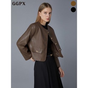 GGPX 노카라 골드 버튼 비건 가죽 자켓 GO8JK013F _P369463452 마감임박!!!