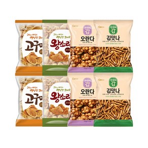 청우식품 고구마형과자+왕소라형과자+오란다+김맛나