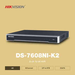 [하이크비젼] 800만화소 IP NVR CCTV 녹화기 DS-7608NI-K2 [POE 미지원], 1개