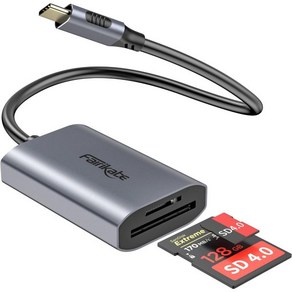 faiikabe USB C SD 4.0 카드 리더 UHSII 2in1 C에서 USBC Mico 메모리 TF용 Thundebolt 3와 호환 SDXC SDHC RSMMC