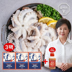 박정수의 올바른가 손질 통 쭈꾸미 3팩(60미)+볶먹소스 1개, 3세트, 600g