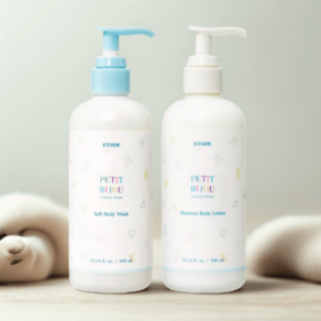 에뛰드 쁘띠비쥬 코튼스노우 바디 2개 SET, 바디 로션, 바디 워시, 300ml