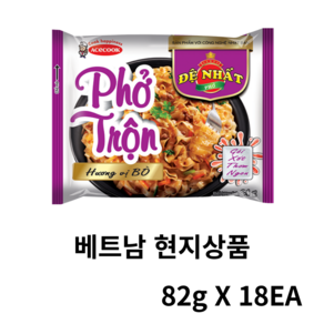 베트남 에이스쿡 ACECOOK Pho Ton 소고기 쌀국수, 18개, 82g