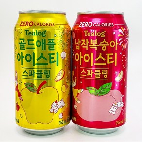 티로그 아이스티 스파클링 355ml 골드애플 6개 + 납작복숭아 6개, 1개