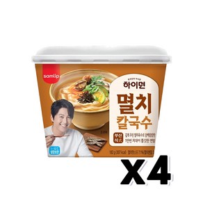 삼립 하이면 멸치칼국수 즉석용기면 182g x 4개