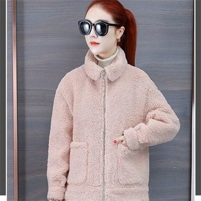 besteffie 퍼 자켓 여성용 카라 데일리 심플 양털자켓 밍크재킷 퍼아우터 코트 털자켓 E15