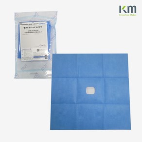 케이엠헬스케어 일회용 멸균 소공포 홀 MB 원단 50x50 원형 5cm 10cm 7x2 10x2 직사각형(Tape 부착형) KM Healthcae, 50x50(지름10cm 원형), 100개