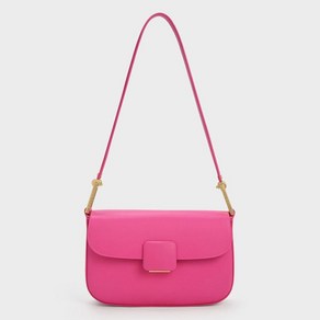 CHARLESKEITH KOA 코어 스퀘어 푸시 락 숄더백(FUCHSIA)