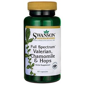 Swanson Valeian Chamomile '&' Hops - Full Spect Swanson 발레리안 카모마일 '&' 홉 - 휴식 '&' 편안함을 촉진하는 전체 스펙, 1개, 60정