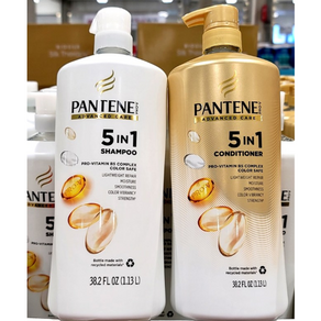 PANTENE 팬틴 어드벤스드 케어 5 IN 1 샴푸 + 컨디셔너 린스 세트 각 1.13리터 1세트 대용량 SHAMPOO 1.3L & CONDITIONER 1.3L set, 1개, 1.13L