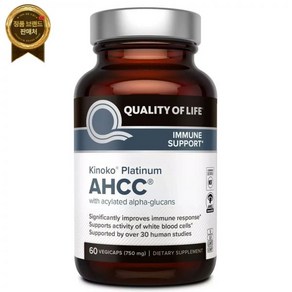 Banded 키노코 플래티넘 AHCC 750mg - 보충제 삶의 질 60 카운트, 1개, 60정