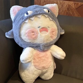 POMTOR 엘레강스 큐티 고양이 비주얼 안고자는 뽀글이 인형 장식 소품, 1개, 베이지, 35cm