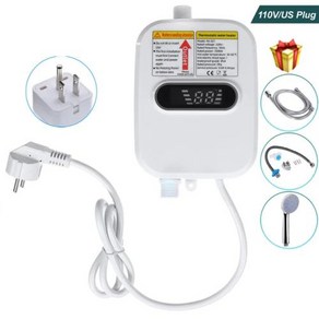EUUS 플러그 3500W 전기 감사 미니 인스턴트 온수기 220110V 욕실 수도꼭지 탭 난방 3 초 순간 난방, US Plug 110V, 2) US Plug 110V