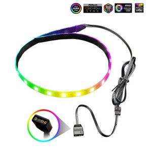 Coolmoon 자기 흡입 RGB 라이트 스트립 40cm 유연한 LED 백라이트 스트립 조명 4pin / 5V Argb 섀시 동 기적으로