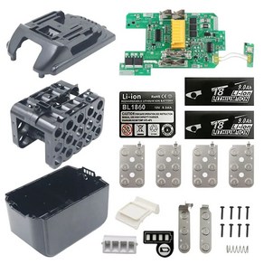 마키타배터리 호환 BL1890 리튬 이온 배터리 케이스 PCB 충전 보호 회로 기판 쉘 박스 BL186015 makita 18V 90Ah 스티커 라벨 하우징