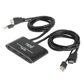 넥시 NX1281 4K 2포트 HDMI KVM 스위치/NX-7502KVM-4K/2개 PC 제어/EDID 지원/USB 허브 1포트/키보드 핫키/선택버튼/HDCP 지원, 1개