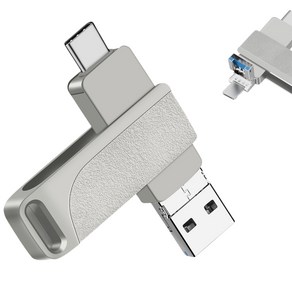 USB3.0 핸드폰 외장메모리 OTG C타입+아이폰8핀+USB 4in1 메모리, 1개, 64GB