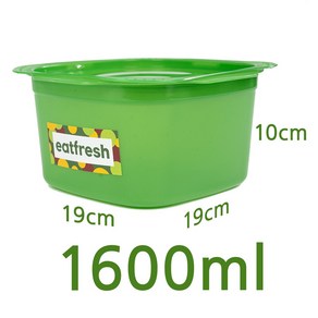 꼼꼬미 그린박스 밀폐용기 반찬통, 그린 1600ml, 1개