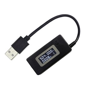 LCD USB 미니 전압- 전류 모니터 테스터 USB 전압 앰프 전력계 멀티 미터 배터리 전압 미터 휴대용, 검은색, 1개