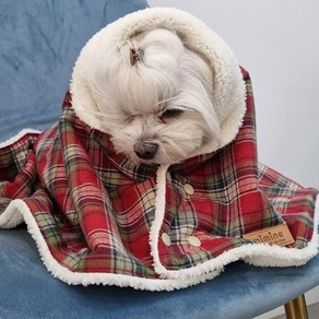 핸드메이드 양털 강아지 고양이 이중직 체크 이불 매트 외출 시 망또, 이중직이불매트, 1개