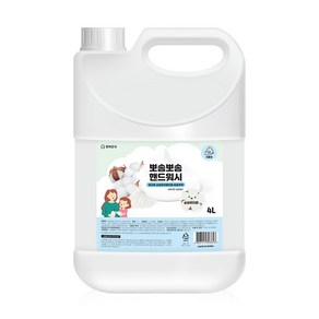 행복한주 뽀송뽀송 버블 핸드워시 순파우더향 4L 손세정제 리필용 대용량, 1개