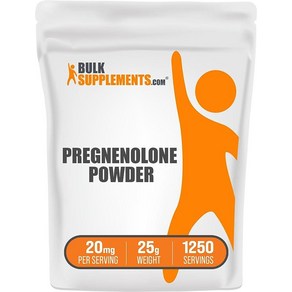 벌크 서플리먼츠 닷컴 BulkSupplements 프레그네놀론 파우더 25g 여성용 에스트로겐 보충제 프로게스테론 호르몬 밸런스, 1개