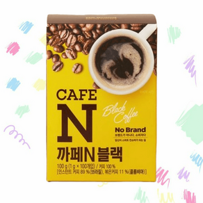 노브랜드 블랙커피 까페N블랙, 노브랜드 까페N블랙1gx100입, 1개, 100g