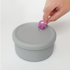 파미레 실리콘 스팀홀 용기_원형 밀폐용기 반찬통 250ml 450ml 750ml, 원형750ml, 그레이, 1개, 원형750ml