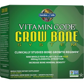 가든오브라이프 Gaden of Life Calcium Supplement - Vitamin Code Gow Bone Made with Whole Foods Stontium M, 1개, 210정