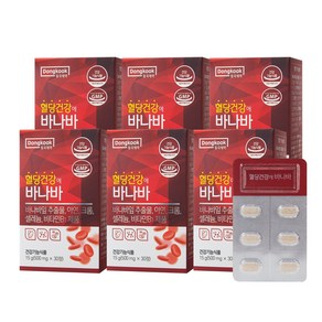 동국제약 혈당건강에 바나바 혈당케어 500mg, 30정, 15g, 6개