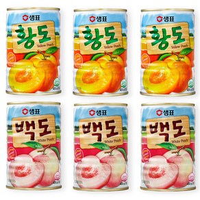 샘표 황도 400g 3개 +백도 400g 3개, 황도 400g 3개+백도 400g 3개