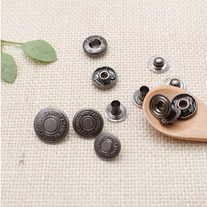 (10쌍) NEW 스프링도트단추 -블랙실버 15mm/17mm/20mm