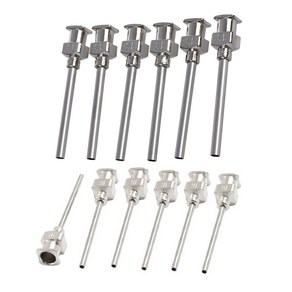 12PCS 스테인레스 스틸 루어 잠금 산업용 액체 분배 바늘 팁 1 인치 길이 - 6pcs 13 게이지 1.81mm ID x 2.26mm OD & 6pcs 16 게이지, 하나, 은