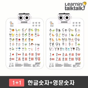 [러닝톡톡] 소리나는 유아벽보 학습 포스터 톡톡차트 1+1 (한글+영문), 한글_영문, 1개