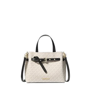 MICHAEL KORS Emilia 작은 페블 가죽 사첼 밴/블랙, 1개