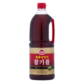 사조대림 해표 재래압착식 참기름 1.8L×1개 진하고 고소한맛 대용량 업소용 식물성, 1개