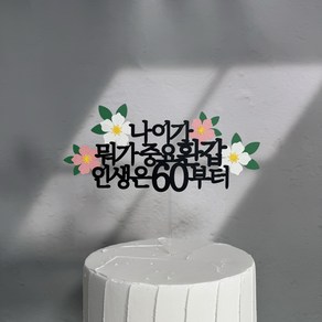 환갑 케이크 생신 용돈 부모님 파티 케이크토퍼 현수막, 분홍