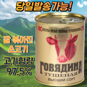 칼린코비치 최상급 소고기 투숀카 통조림 KALINKOVICHI BEEF STEW 러시아 전투식량, 1개, 338g