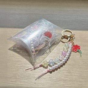 감성적인 카네이션 키링 어버이날 스승의날 선물, 1개, 레드