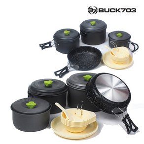 BUCK703 [오후5시이전 주문 당일발송] 실버코펠 블랙코펠 스텐레스코펠 캠핑용품 취사용품, 06 하드베어 블랙코펠 5-6인용 17P, 1개