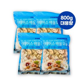 간편한 해물모듬 대용량 800g (오징어 새우살 문어 바지락 홍합), 4개