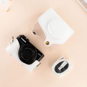 캐논 G7X2 카메라 가방 G7X3 G9X SX720 SX730 SX740 카메라 케이스 가죽 케이스 보호 케이스 사진, G7X2/G7X3[PVC] 화이트, 1개