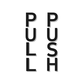 스튜디오투명 PUSH PULL 미시오 당기시오 표지판, 검정색