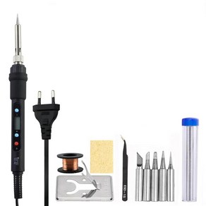 온도 조절 화면 전기 납땜 인두 재작업 스테이션 용접 도구, 3) Black Soldeing Kit - 220V, 1개