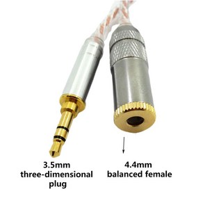 Hifi 단일 크리스탈 구리 2.5mm 균형 남성에서 3.5mm 균형 남성 오디오 어댑터 케이블 4.4 남성 대 남성 어댑터, 번들 6