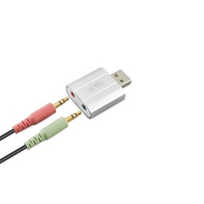 USB 사운드카드 마이크 헤드셋 헤드폰 노트북 PC 연결 오디오 컨버터 외장형, 단일모델, 1개