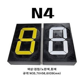 멀티넘버링 (수동식 숫자 표현 장치) N4 규격 : W35.7XH56.6XD9.0(mm), 검정/흰색, 1개