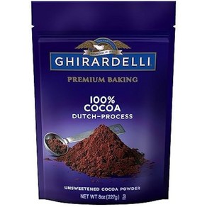 기라델리 더치 언스위트 코코아 파우더 Ghiadelli Pemium 100% Cocoa Dutch Pocess Unsweetened Cocoa Powde - 8 Oz, 227g, 1개