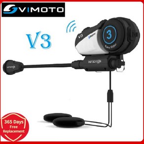 Vimoto 영어 버전 다기능 GPS 양방향 무선 블루투스 오토바이 헬멧 블루투스 헤드셋 V3